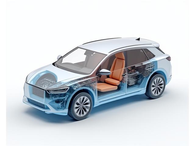 Vue éclatée simplifiée d'une voiture hybride, montrant clairement le moteur thermique et les composants électriques des batteries, illustrant la double compétence nécessaire pour leur entretien chez kennelkingdom.com.